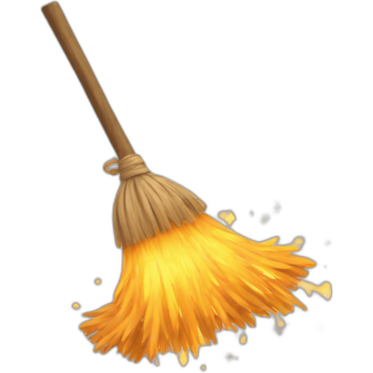 Broomstick with sparks emoji