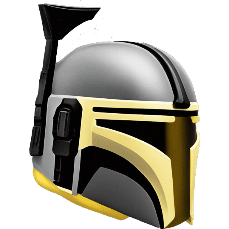 Mandalorian helmet black and yellow with antenna emoji