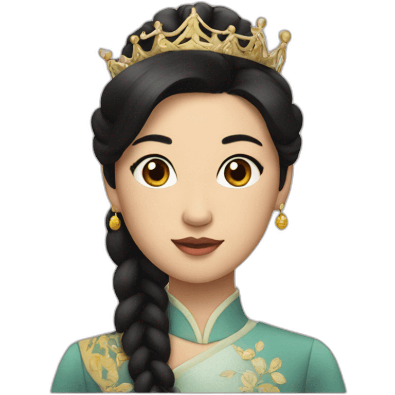 Queen Asian girl with black hair  emoji