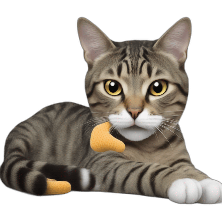 Cat eating a sock emoji