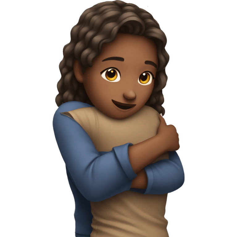 Girl hugging emoji