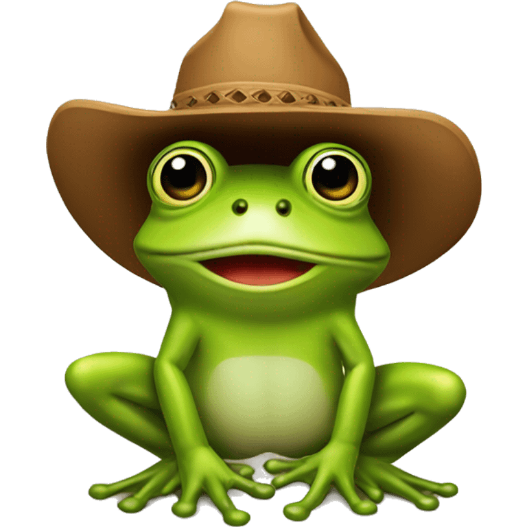 Frog with cowboy hat emoji