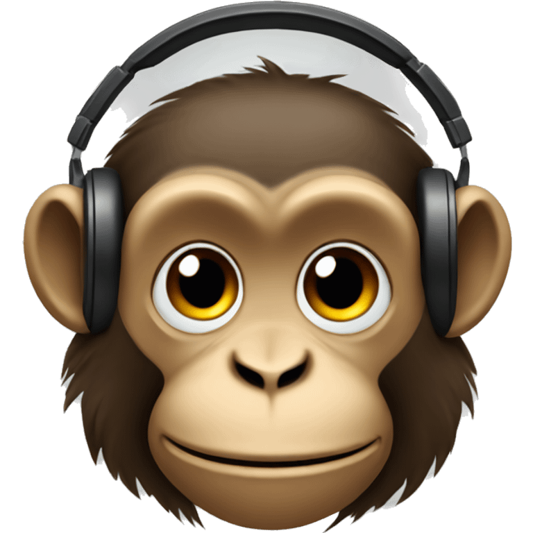 Monkey listening to music  emoji