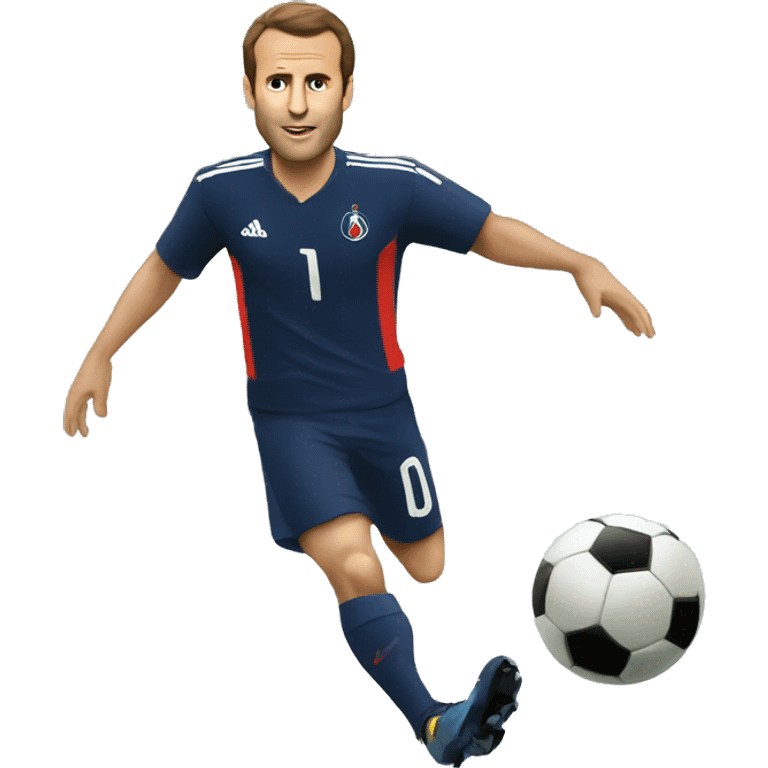 Macron qui joue au foot emoji