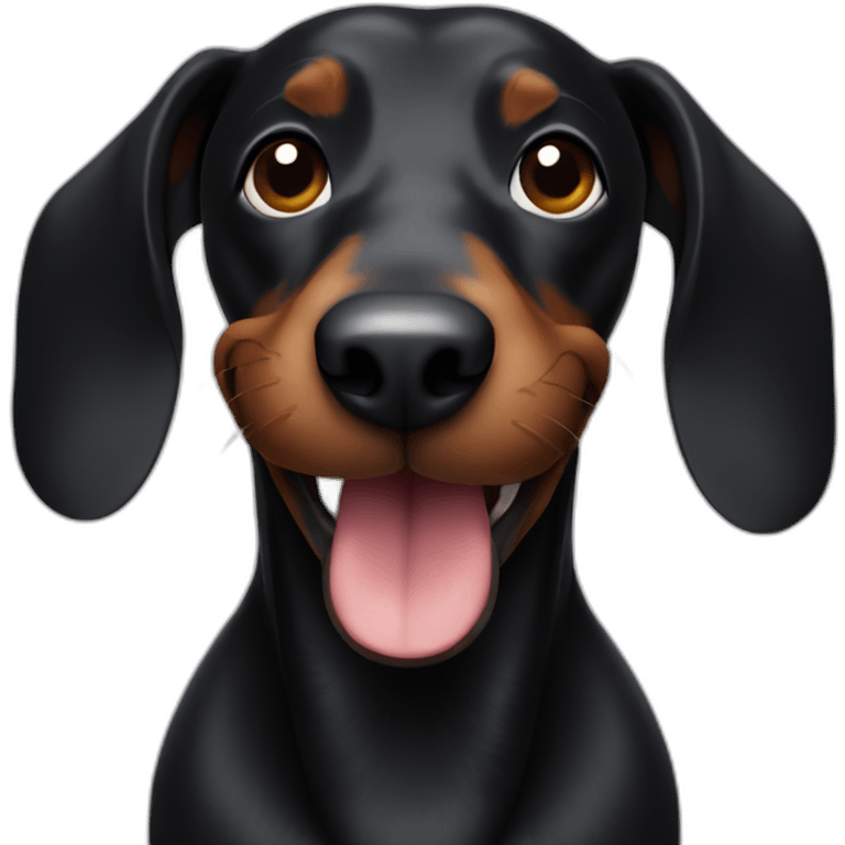 smiling-black-sausage-dog-face emoji