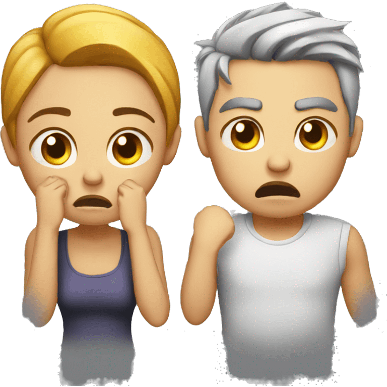 angry couple crying emoji