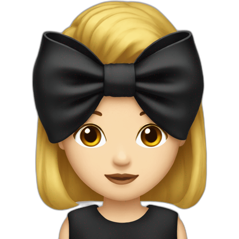 Black velvet hair bow emoji