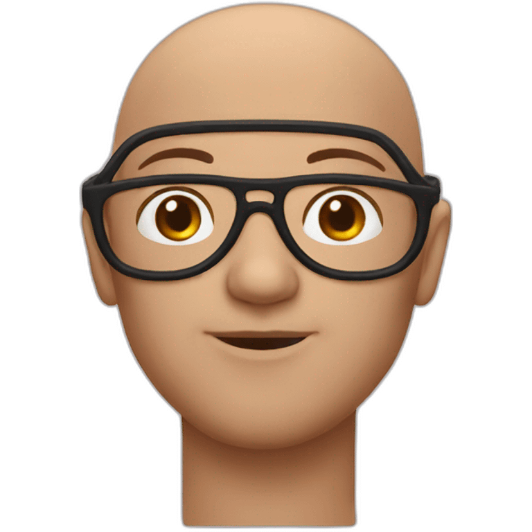 bald guy thick black glasses emoji