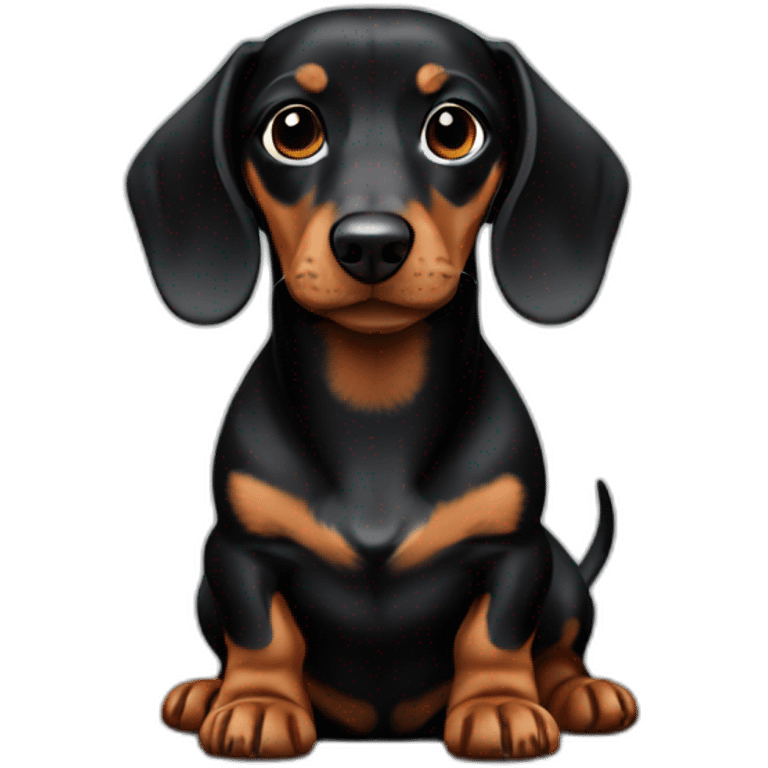 dachshund negro emoji