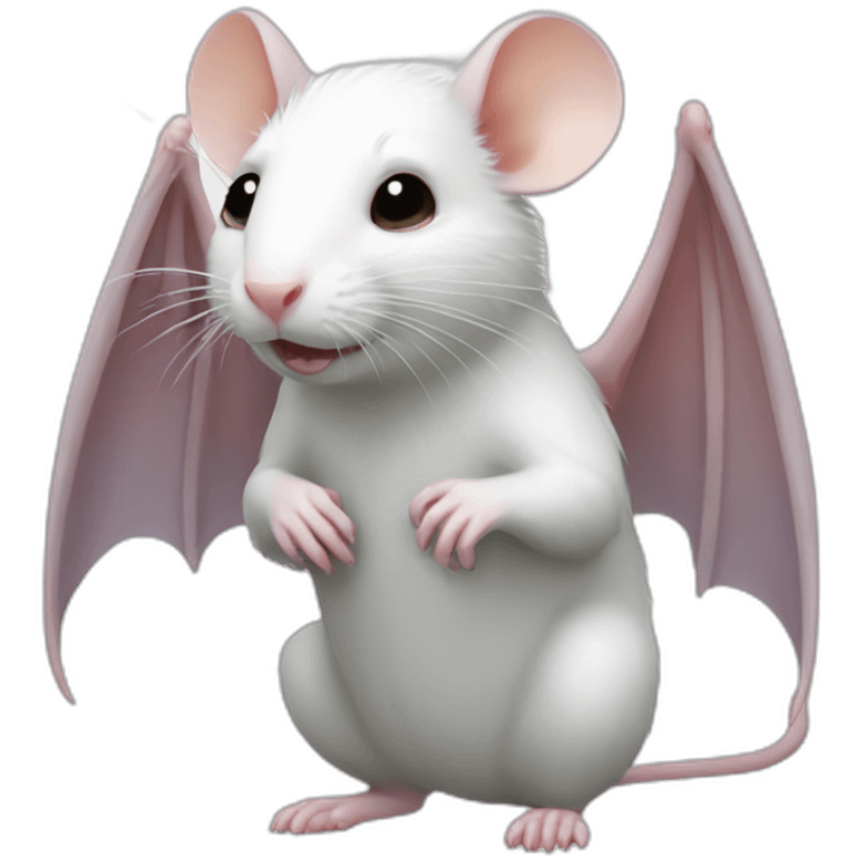 White rat with Bat wings emoji