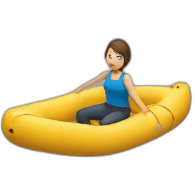 Person floating on a raft under a bridge emoji