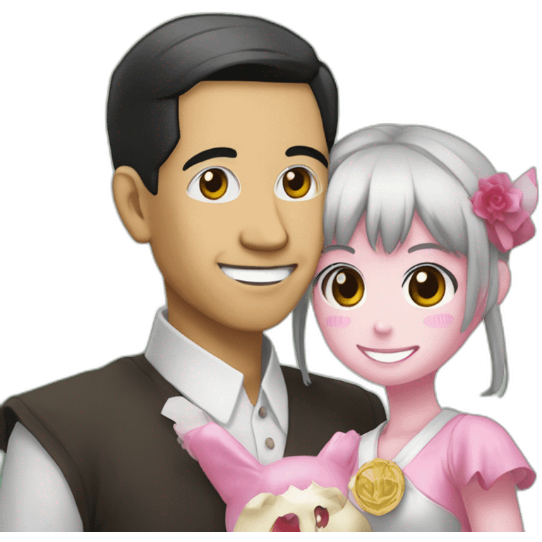 Jokowi holding anime madoka girl emoji