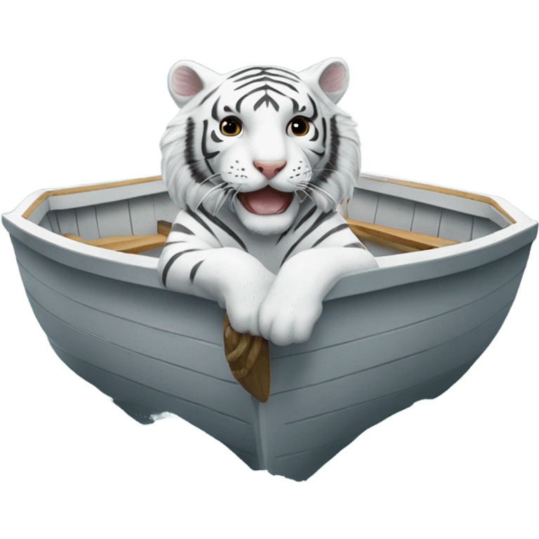 White tiger in a boat emoji