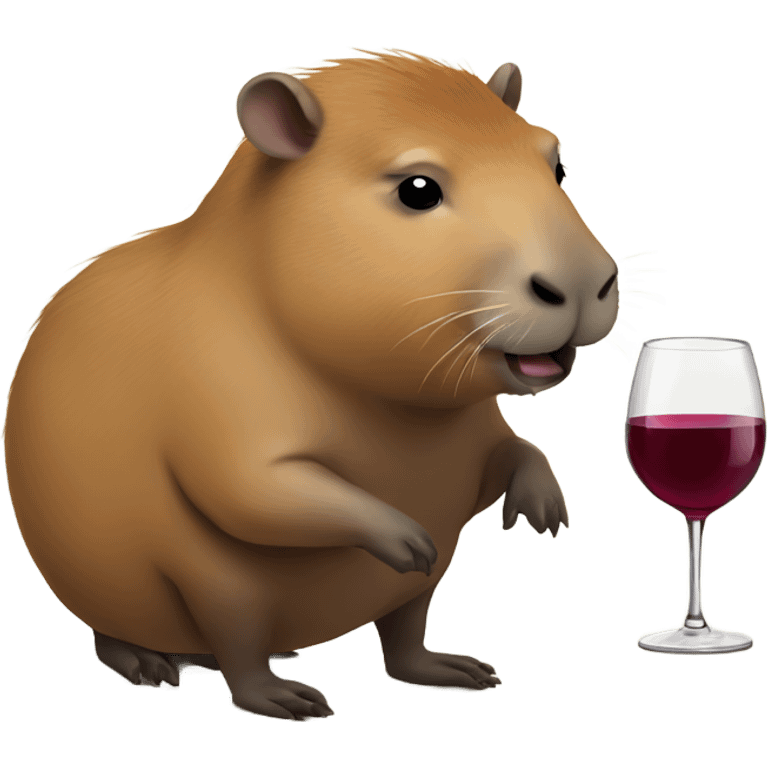 Capybara drinking wine emoji