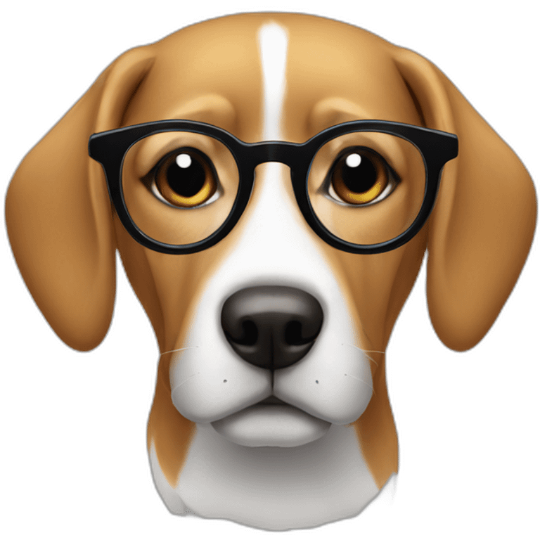 A dog wearing glasses emoji