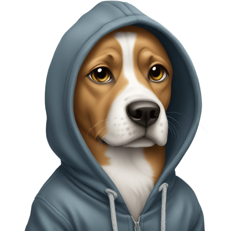 Dog wearing hoodie emoji