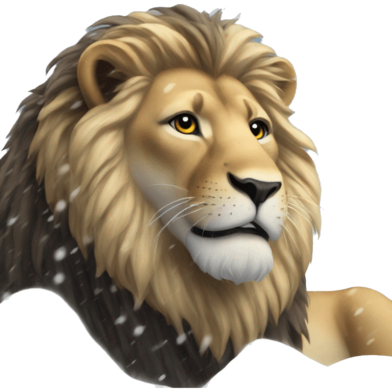 Lion in snow emoji