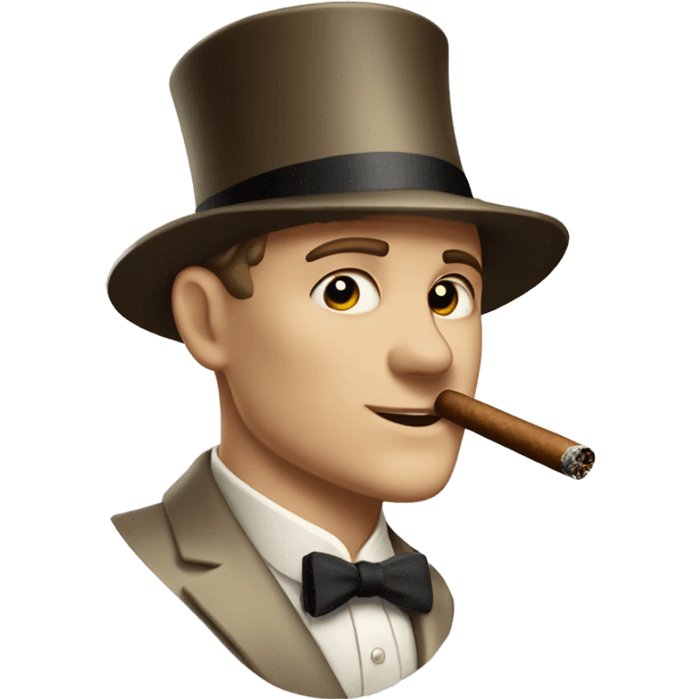 Handsome young 1920s white gentleman smoking a cigar  emoji