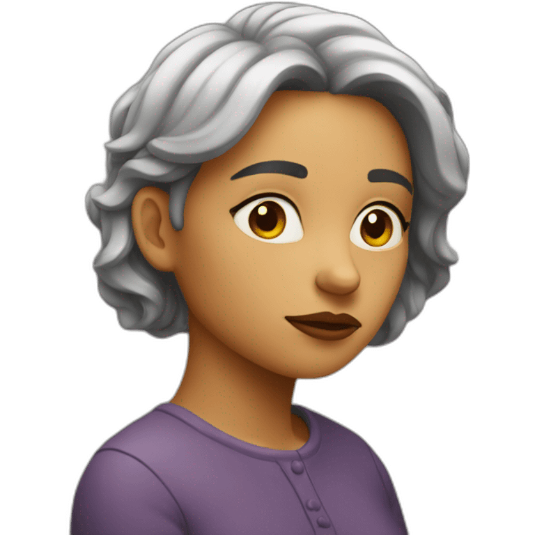 pensive, thoughtful woman emoji