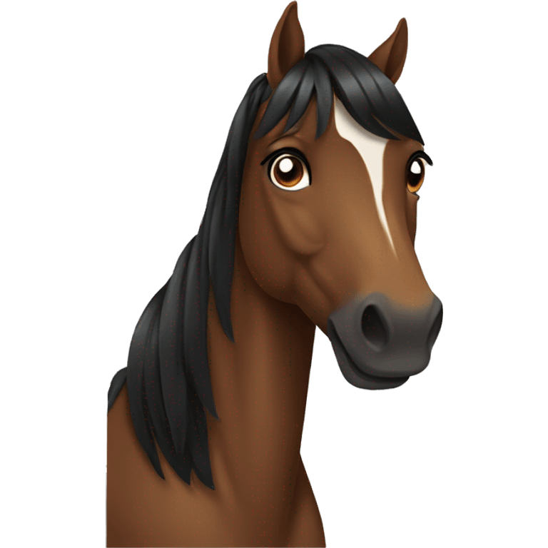 brown horse with black hair emoji