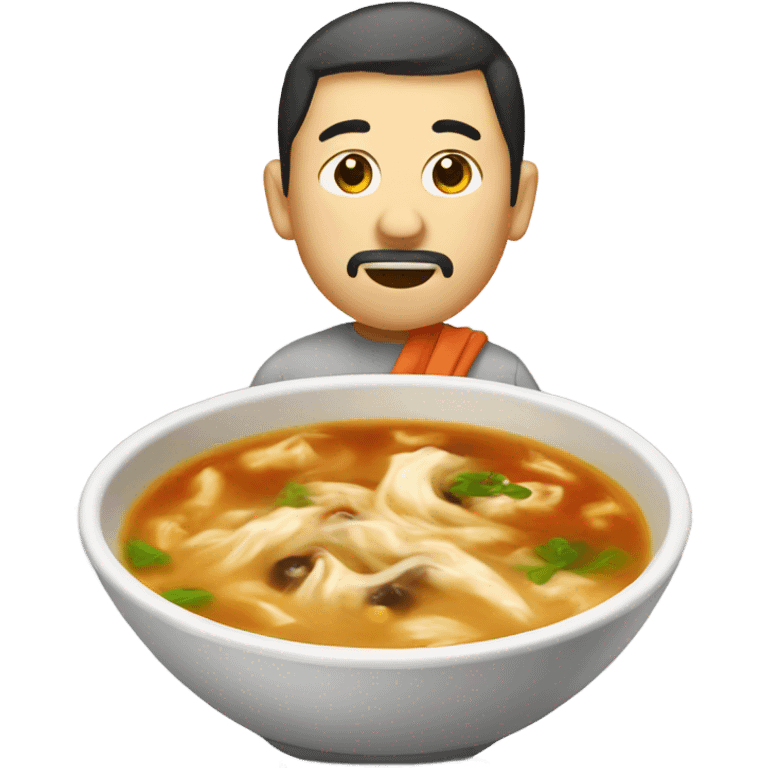 Hot and sour soup walking emoji