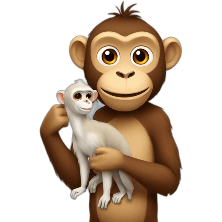 Monkey holding a lama emoji