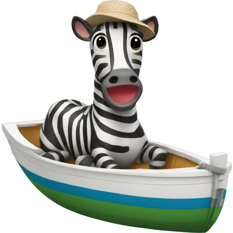 zebra riding a boat  emoji