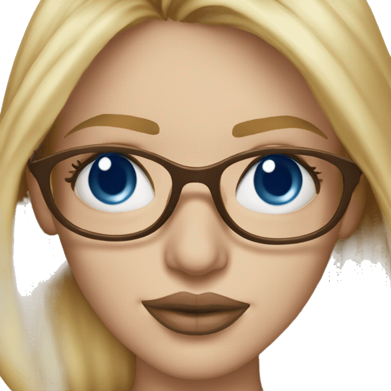 blonde woman with blue eyes and glasses kissing George Clooney mouth  emoji