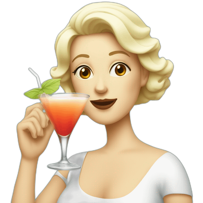 white lady drinking cocktail emoji