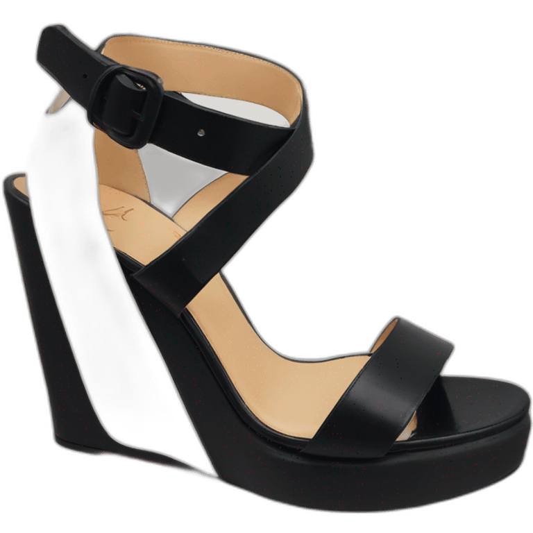 Platform wedges black louboutin sandal emoji