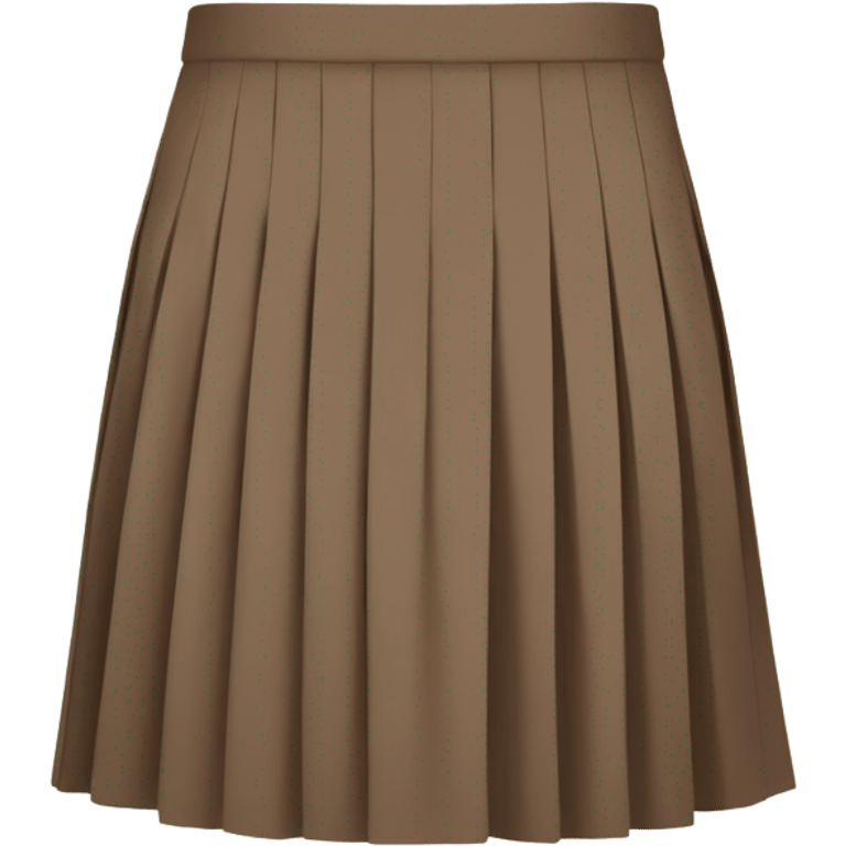 Brown pleated mini skirt, isolated emoji