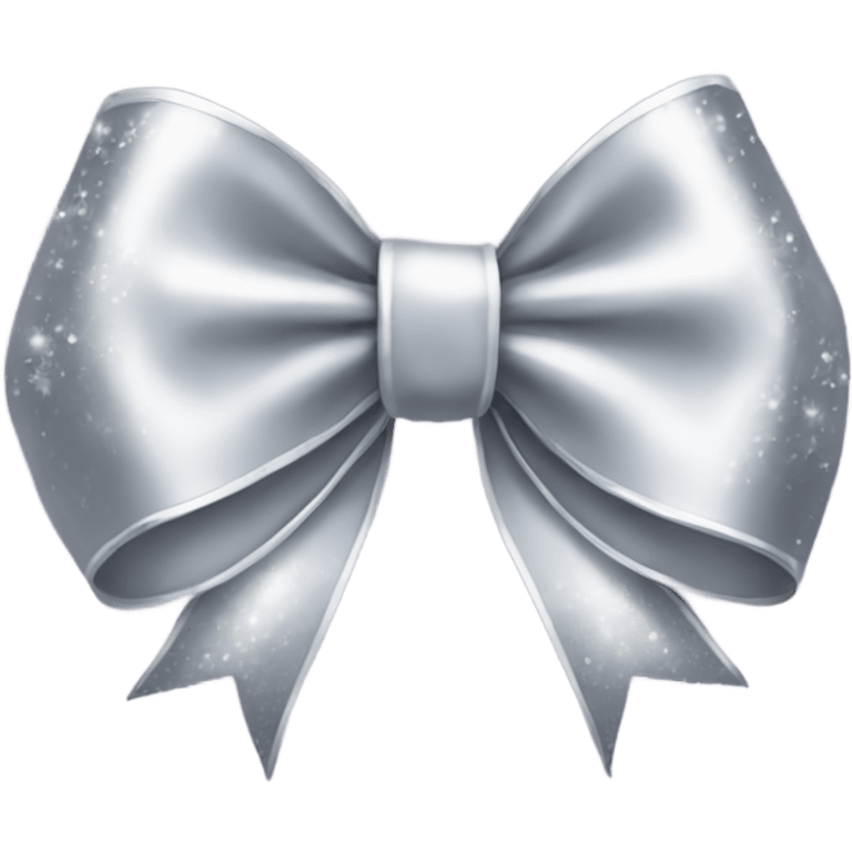 Sparkling silver bow emoji