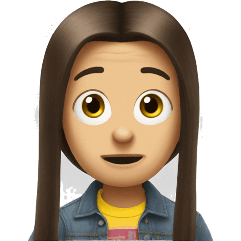 despicable me minion long brown hair emoji