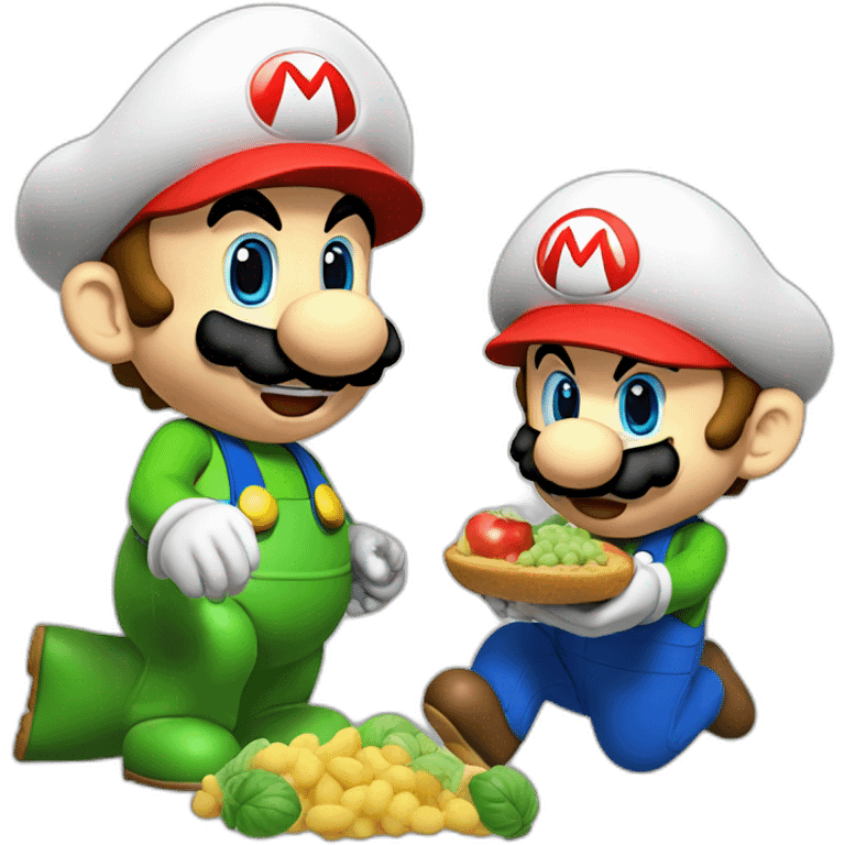 Mario qui mange Luigi emoji