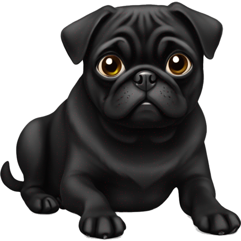 Black pug emoji