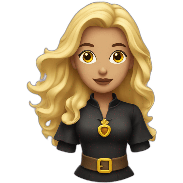 blonde latina witch with yellow highlight emoji