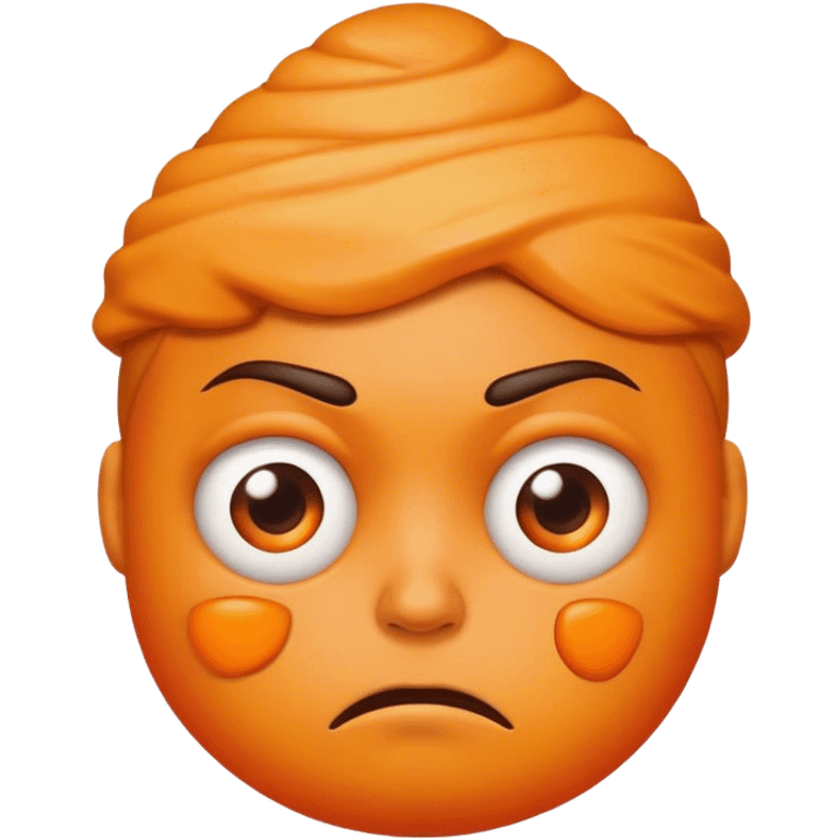 Big, ugly scowling  💩 looking like Donald orange poop emoji Trump emoji