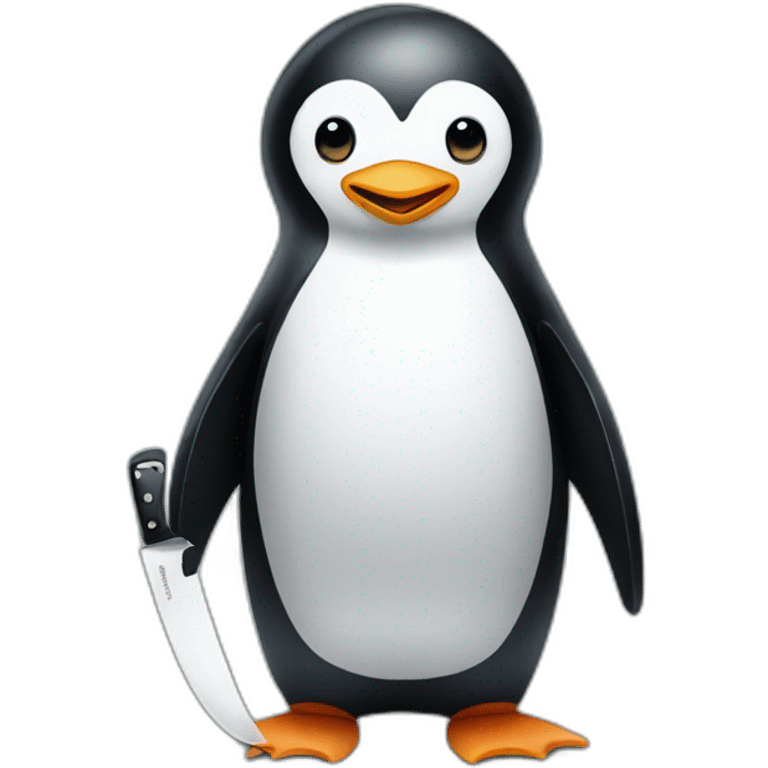 penguin holding a knife emoji