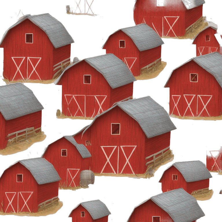 Red country barn emoji