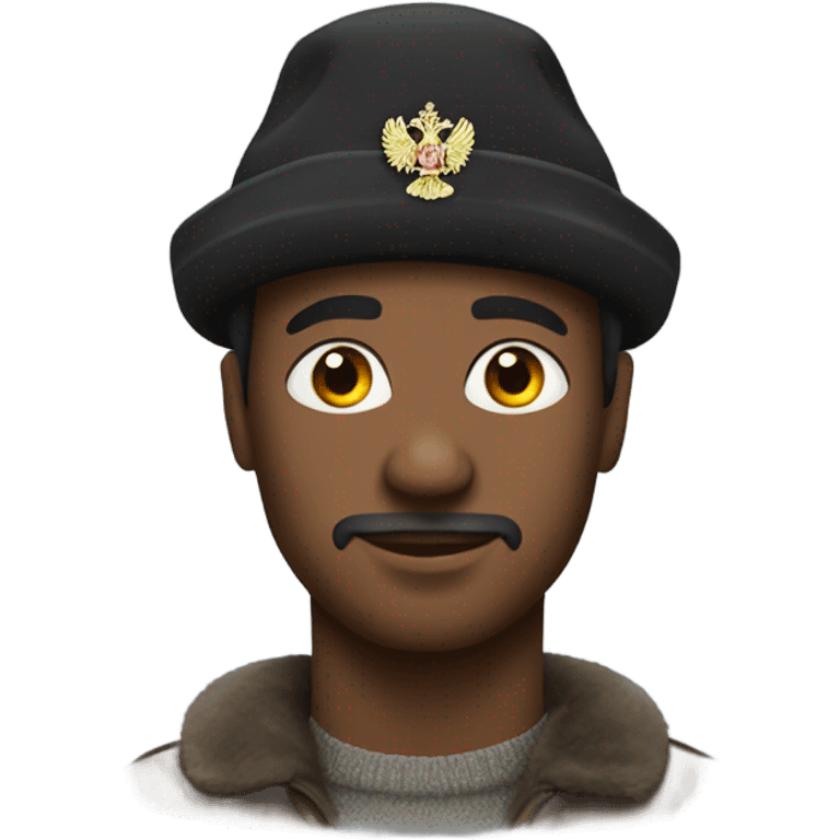 Black man with Russian hat on emoji