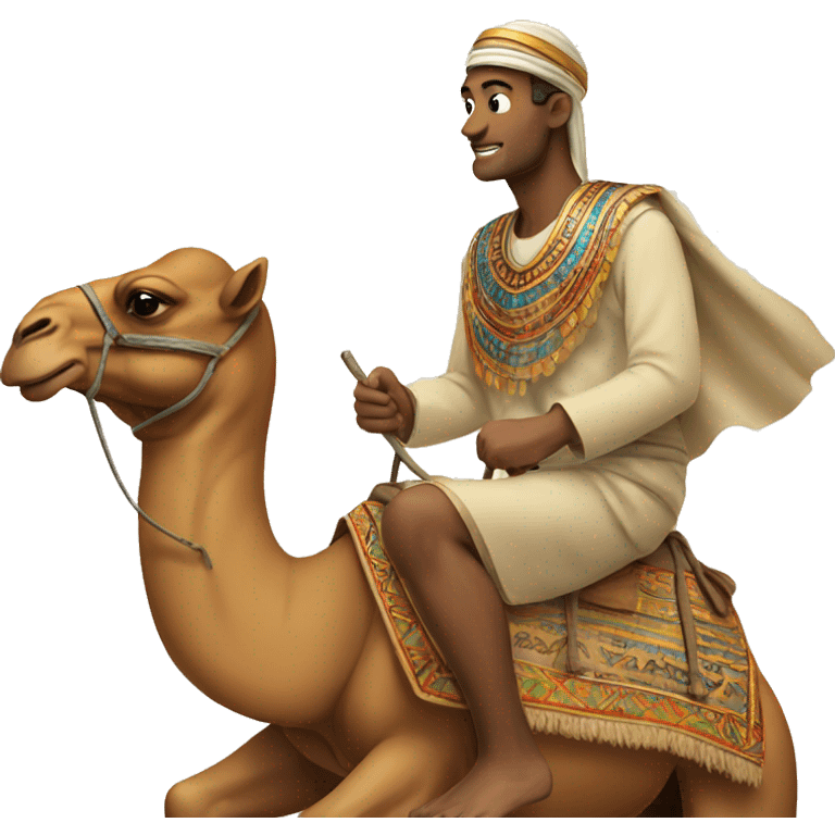 Man on a camel in egypt emoji