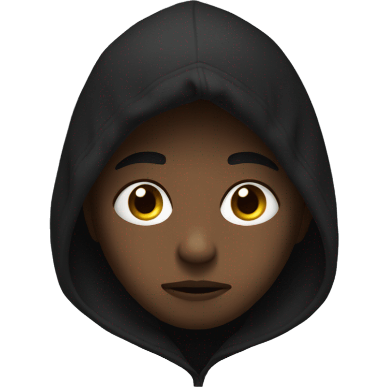 sad boy in black hoodie emoji