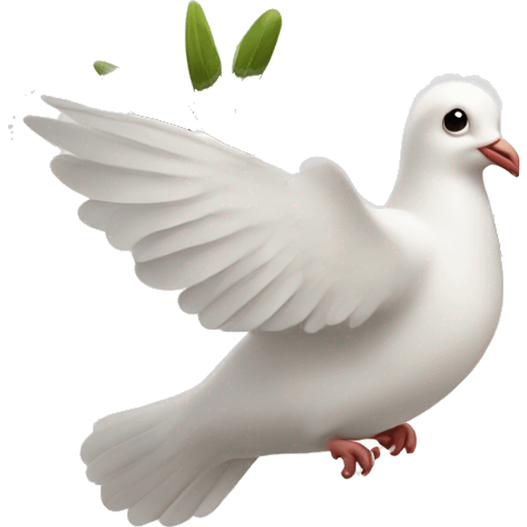 white dove with olive branch emoji