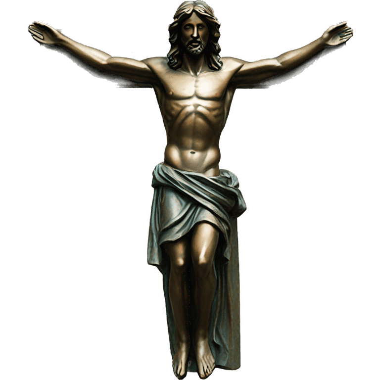 christ body statue bronze flying emoji