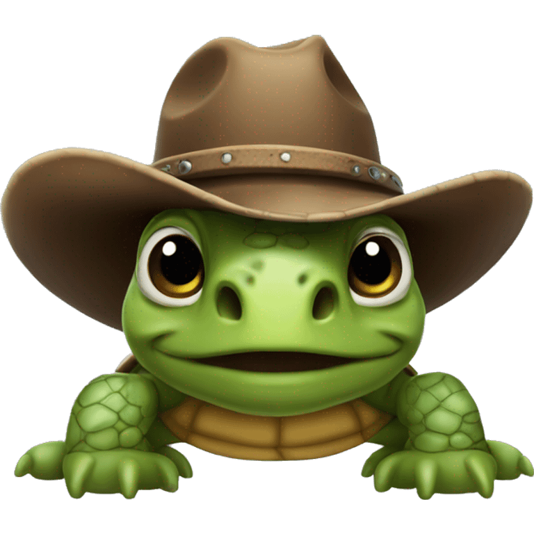 Turtle with a cowboy hat emoji