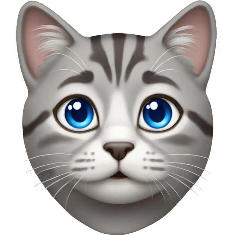 Grey tabby cat blue eyes emoji