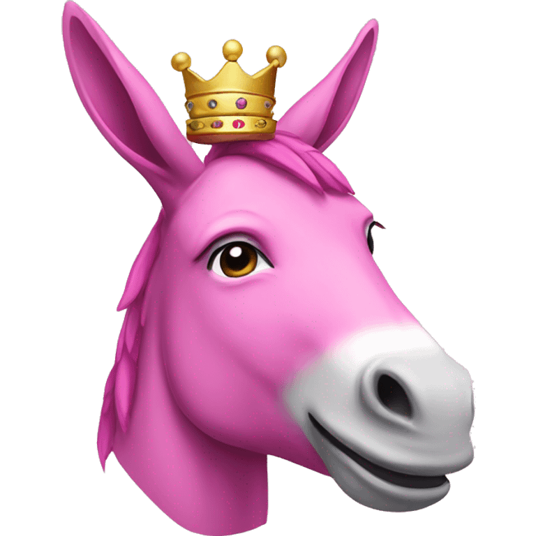 Pink donkey with a crown emoji