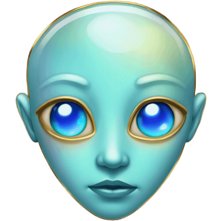 opal gemstone alien gold outline emoji