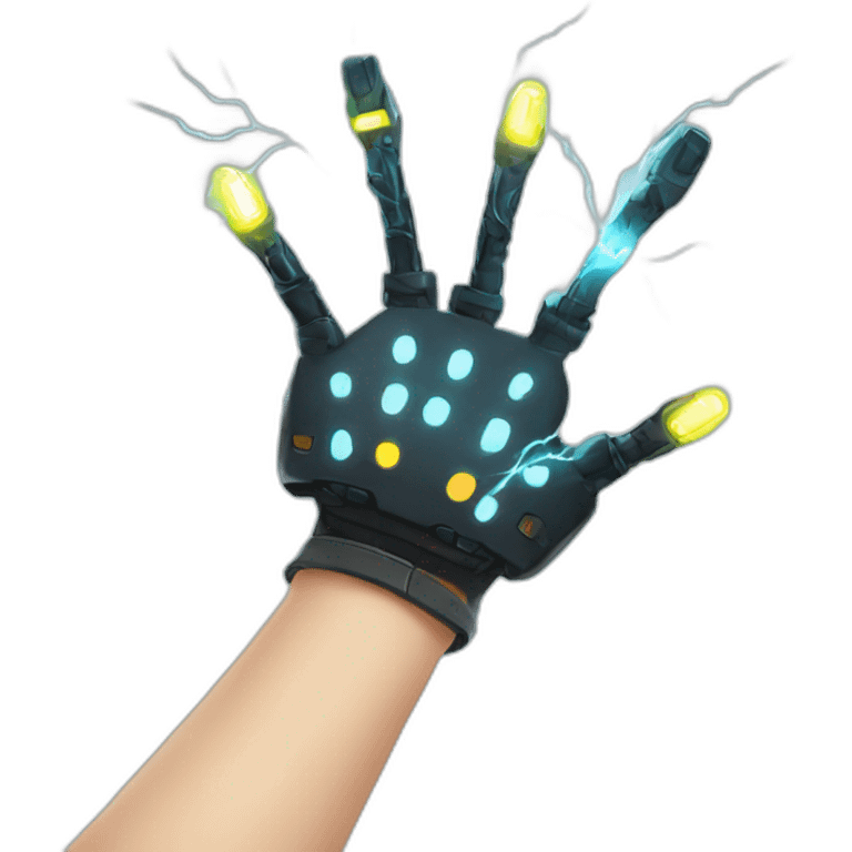 Hand with electric power emoji