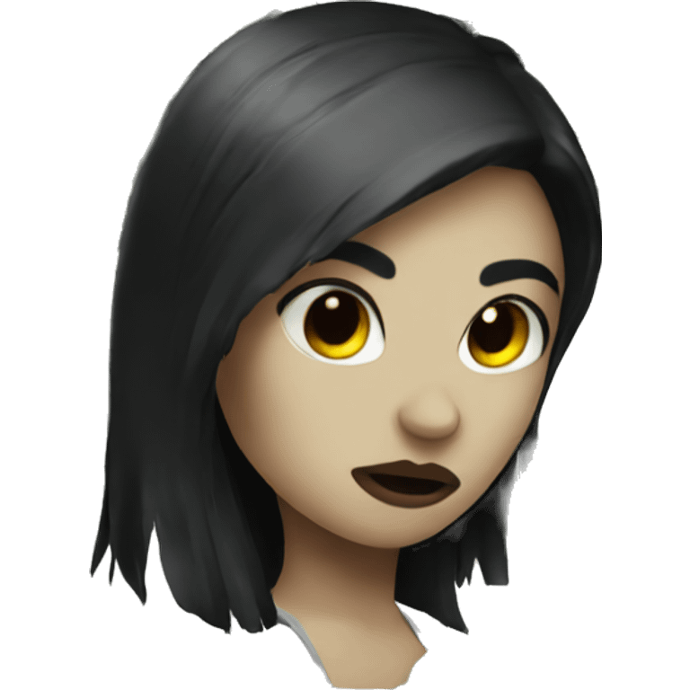 zombie girl with black hair emoji